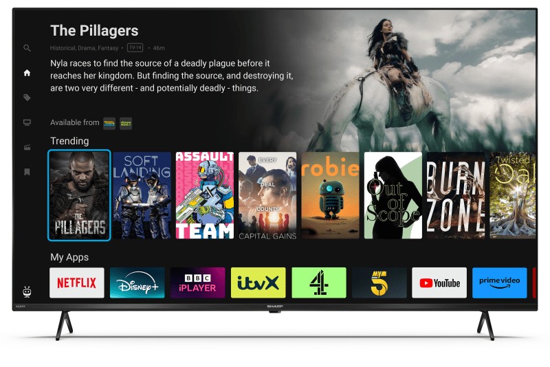 Sharp 55GK4145K 4K Ultra HD 60Hz Frameless 55'' Smart LED TV - Black A